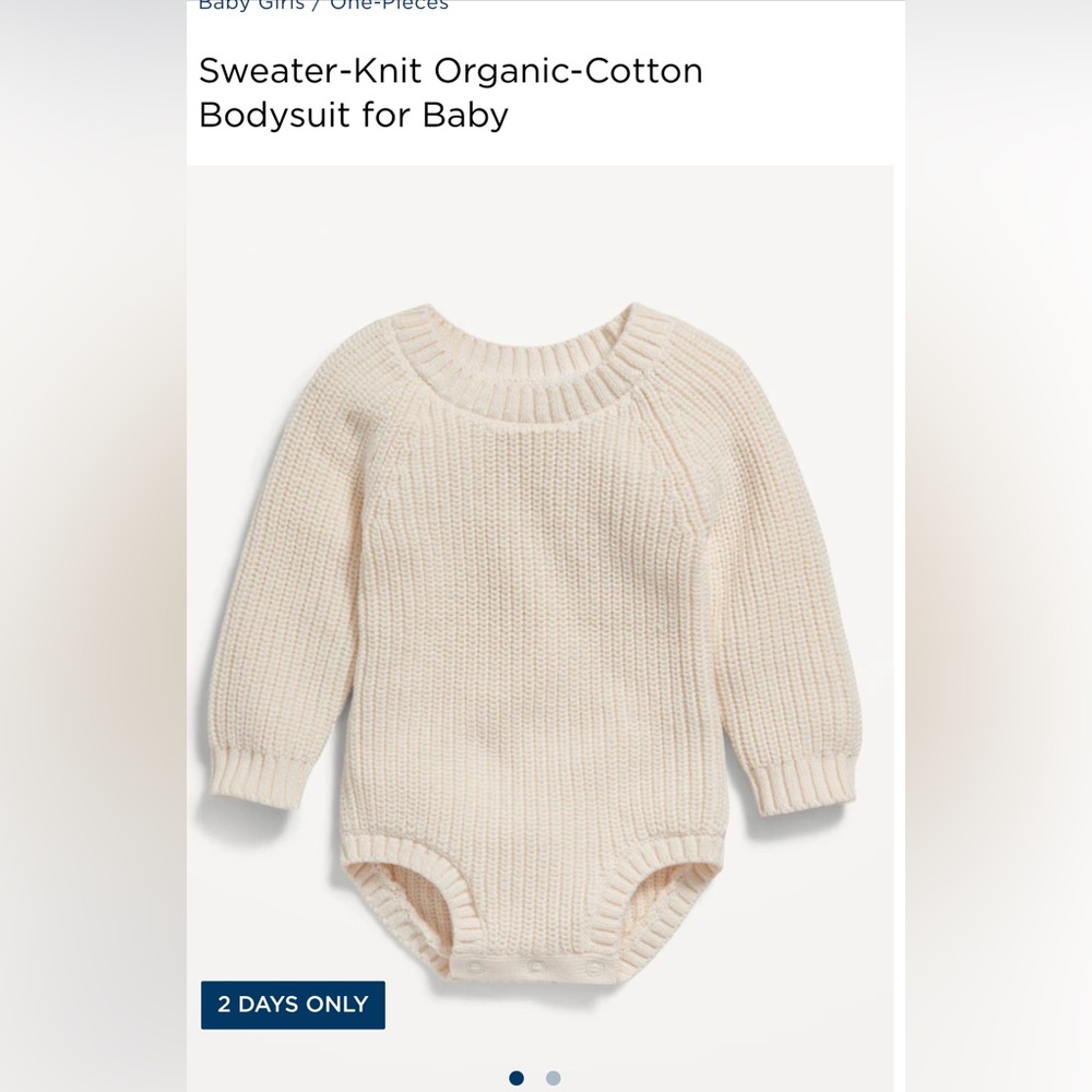 Sweater-Knit Organic-Cotton Bodysuit for Baby
